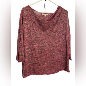 Dana Buchman Pink and Black Knit Blouse